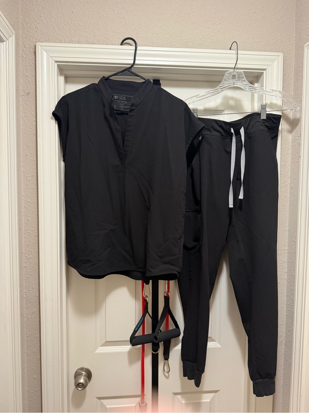 Figs Women's Black Jogger Track Pants with White Drawstrings
